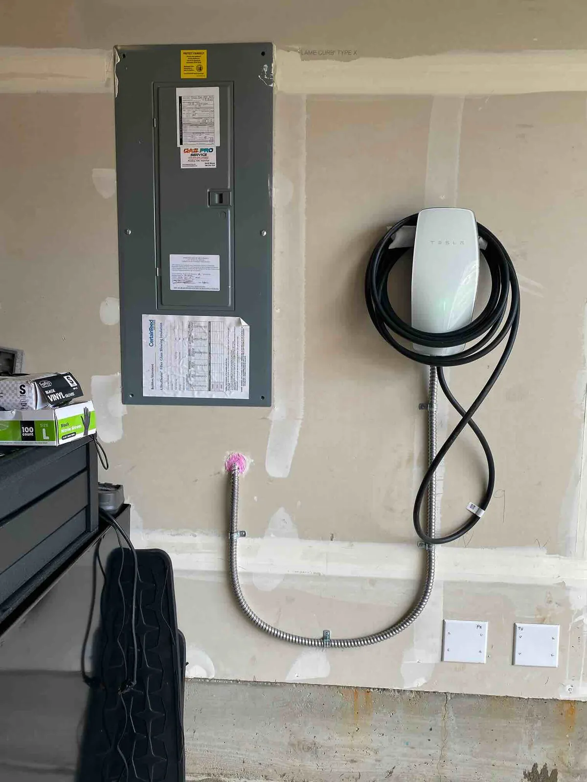 EV charger and panel, Keller